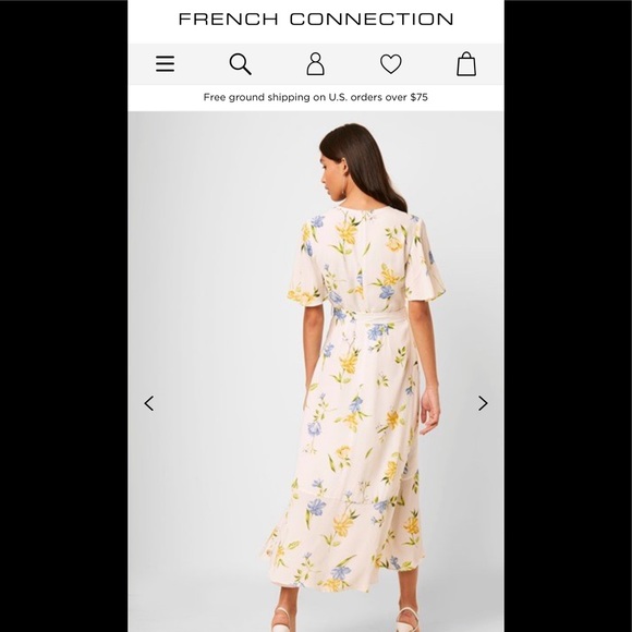 FRENCH CONNECTION flutter sleeve belted dress - Picture 4 of 5